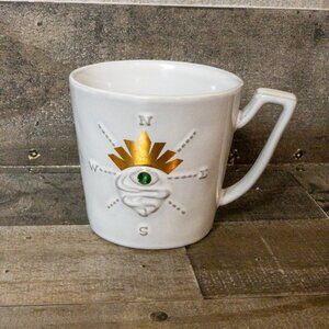 STARBUCKS Siren's Eye Anniversary Mug Green Jewel Mermaid 2014 12oz. Compass Cup